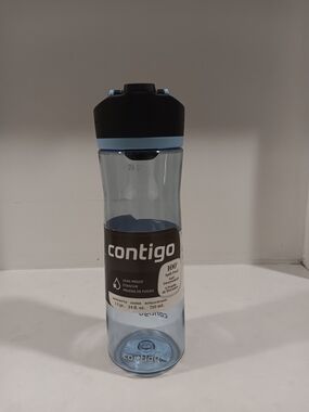 Contigo 24oz Clear Blue Water Bottle with Black Lid